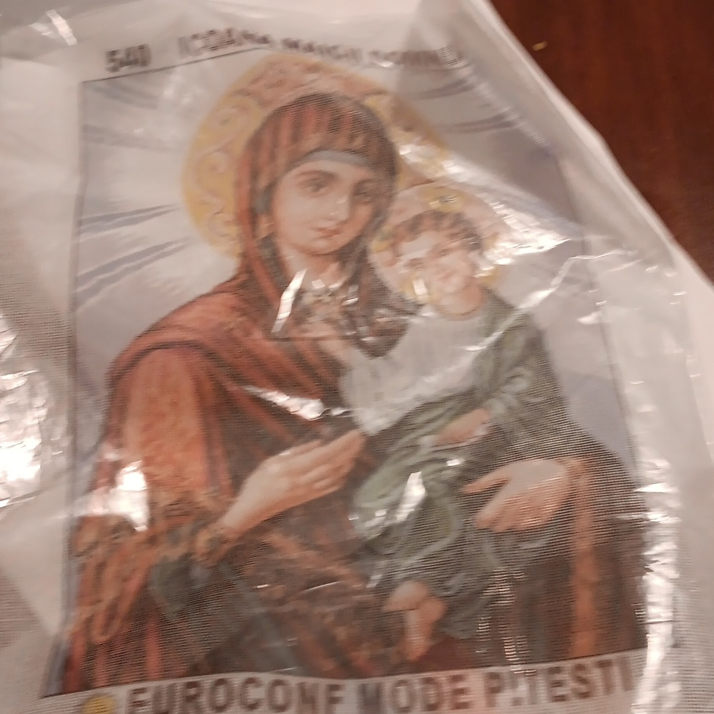 Virgin and child unworked  needlepoint kit
